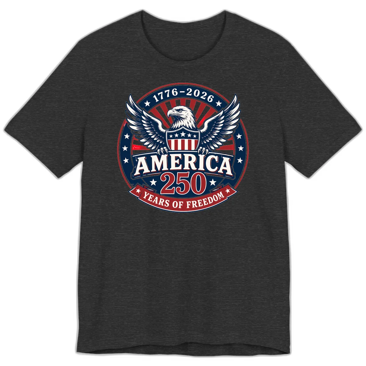 America 250 Years Of Freedom Celebration Premium T-Shirt in Dark Grey Heather